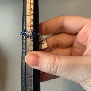 Size 7.5 silver and blue ring
